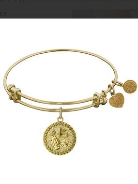 Stipple Finish Brass Golf Angelica Bangle Bracelet, 7.25"